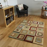 dakota modern squares multi coloured rug 110cm x 150cm 37 x 411