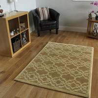 Dakota Beige and Cream Trellis Border Rug 150 cm x 220 cm (4\'11\