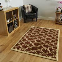 Dakota Rust and Cream Trellis Border Rug 110cm x 150cm (3\'7 x 4\'11)