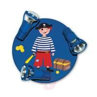 Dark blue Pirate ceiling light with 3 bulbs