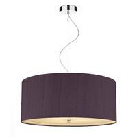 Dar REN1758 Renoir Blackcurrant Silk Modern 60cm 3 Light Pendant