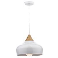 Dar GAU0102 Gaucho 1 Light Ceiling Pendant White