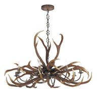 Dar ANT0829E Antler Emperor 8 Light Ceiling Pendant in Rustic Finish