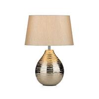 Dar GUS4032 Gustav Small Table Lamp With Ceramic Silver Base