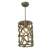 Dar LYR0131 Lyra 1 Light Gold Cocoa Ceiling Pendant with Braided Cable