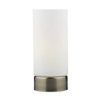 Dar OWE4075 OWEN Antique Brass and Opal Glass Touch Table Lamp