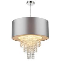 Dar LOP6532 Lopez Silver And Crystal Non-Electric Pendant