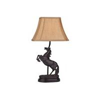 Dar THU5522/X Thunder Bronze Horse Table Lamp with Shade