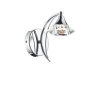 Dar LUT0750 Luther Single Switched Crystal Wall Light - Polished Chrome