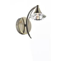 Dar LUT0775 Luther Single Switched Wall Light - Antique Brass