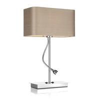 Dar AMA4050 + ZOF1201/WH Amalfi Table Lamp with Taupe Shade