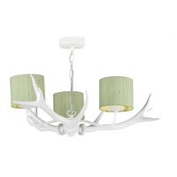 Dar ANT0397 Antler White Ceiling Pendant with Sage Shades