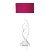 Dar ANT4297 Antler Table Lamp in White with Pink Shade