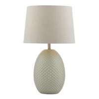 Dar THI4239 Thimble Grey Ceramic Table Lamp