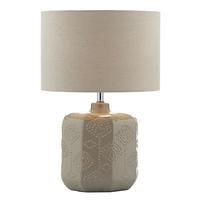 Dar LIN4229 Lincoln Taupe Table Lamp with Cotton Shade