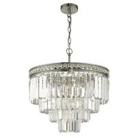 dar vya0438 vyana 4 light brushed nickel crystal chandelier