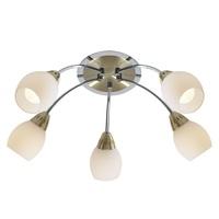 Dar TEM0541 Tempo 5 Light Fitting in Polished Chrome and Satin Brass