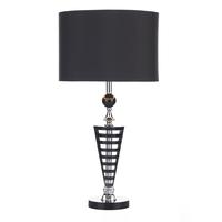dar hud4222 hudson black amp crystal table lamp with black shade