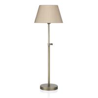 Dar HIC4375 + SLO0801/WH Hicks Antique Brass Table Lamp with Shade