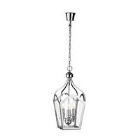 Dar DUK0150 Duke 3 Light Glass Lantern With Chrome Finish