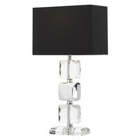 Dar TAI4208 Tailor Polished Chrome Table Lamp with Shade