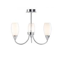 dar den5350 denver polished chrome 3 light semi flush fitting