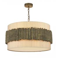 Dar Wil0431 Willow 4 Light Gold Cocoa Ceiling Pendant Light