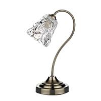 Dar HAD4175 Hadley Antique Brass Touch Table Lamp with Clear Glass