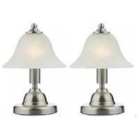 Dar GLO4046 Gloucester Pair of Satin Chrome Touch Table Lamps