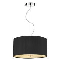 Dar REN1022 Renoir Black Silk Modern 40cm 3 Light Pendant