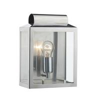Dar NOT2144 Notary 1 Light Stainless Steel Wall Lantern with Clear Glass
