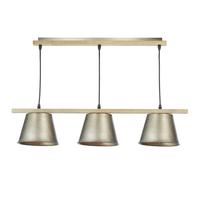 Dar ARK0348 Arken Grey and Wood Pendant Bar Ceiling Light