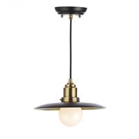 Dar HAN0154 Hannover Ceiling Pendant Light in Antique Brass and Black