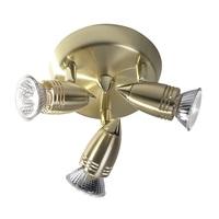 Dar GEM7675 Gemini Antique Brass 3 Light Plate Spotlight