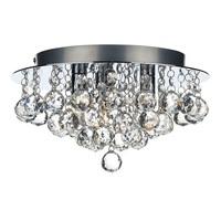 Dar PLU5250 Pluto 3 Light Crystal Flush Fitting