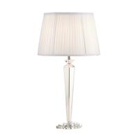 Dar HEI4256 Heiress Mirror Glass Stem Table Lamp with Faux Silk Shade