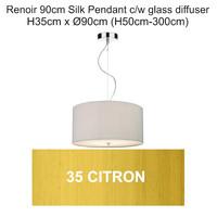 DAR REN0635 Renoir 900MM Pendant 6 Light In Polished Chrome With Citron Shade