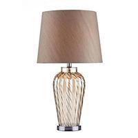 Dar LIL4220 Lilly Champagne Glass Table Lamp With Shade