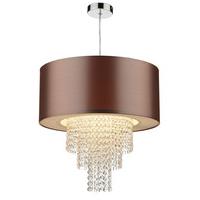 Dar LOP6535 Lopez Gold And Crystal Non-Electric Pendant