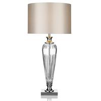 Dar HIN4208 Hinton Crystal Glass Table Lamp With Silver Shade
