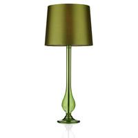 Dar DIL4074 Dillon Green Glass Table Lamp With Faux Silk Shade