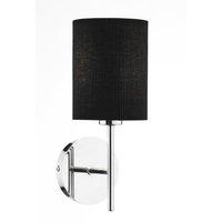 dar tus0750s1070 tuscan chrome wall lamp with black shade