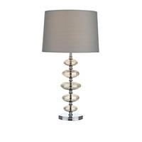 Dar COW4210 Cowley Polished Chrome Glass Table Lamp with Shade