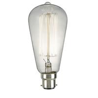 Dar 40 Watt BC(B22) Clear Vintage Valve Shaped Lamp 10 Pack