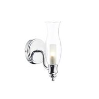 Dar VES0750 Vestry 1 Light Wall Light in Polished Chrome and Glass