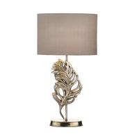 Dar GLE4232/X Glebe 1 Light Antique Silver Polyresin Table Lamp with Shade