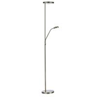 Dar PIO4975 Pioneer LED Mother and Child Floor Lamp, Antique Brass