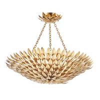 Dar VOL5435 Volcano 5 Light Pendant Light in Gold Leaf