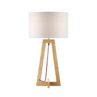 Dar WIS4243 + PYR142 Wisconsin Wooden Table Lamp with Shade
