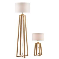 Dar PYR4943 Pyramid Wooden Table and Floor Lamp Set